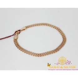 Браслет золотий "Паралельний Бісмарк" 889054 Gold & Silver, Украина